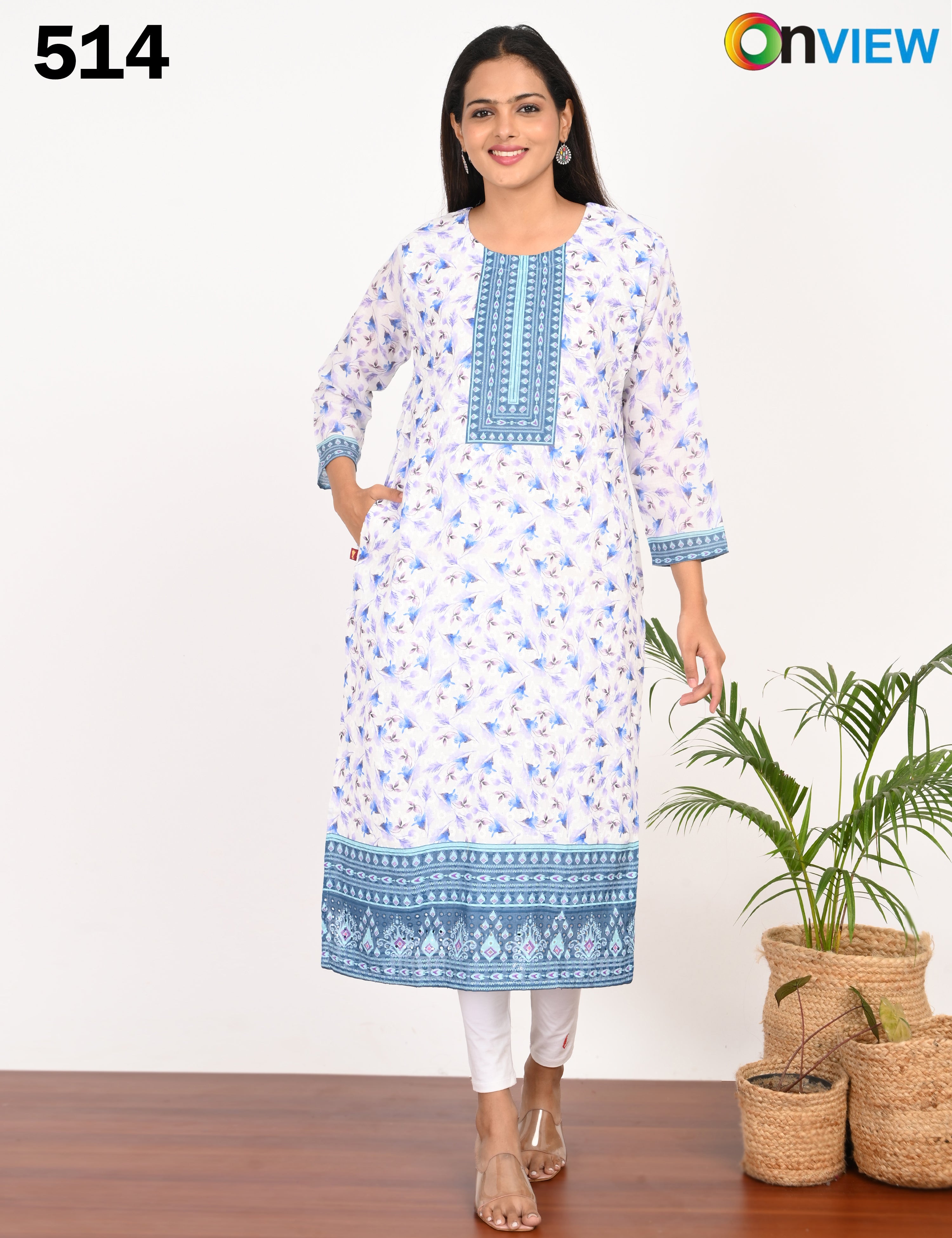 ONVIEW | 514 | COTTON SEQUENCE WITH BORDER | PACK OF 4