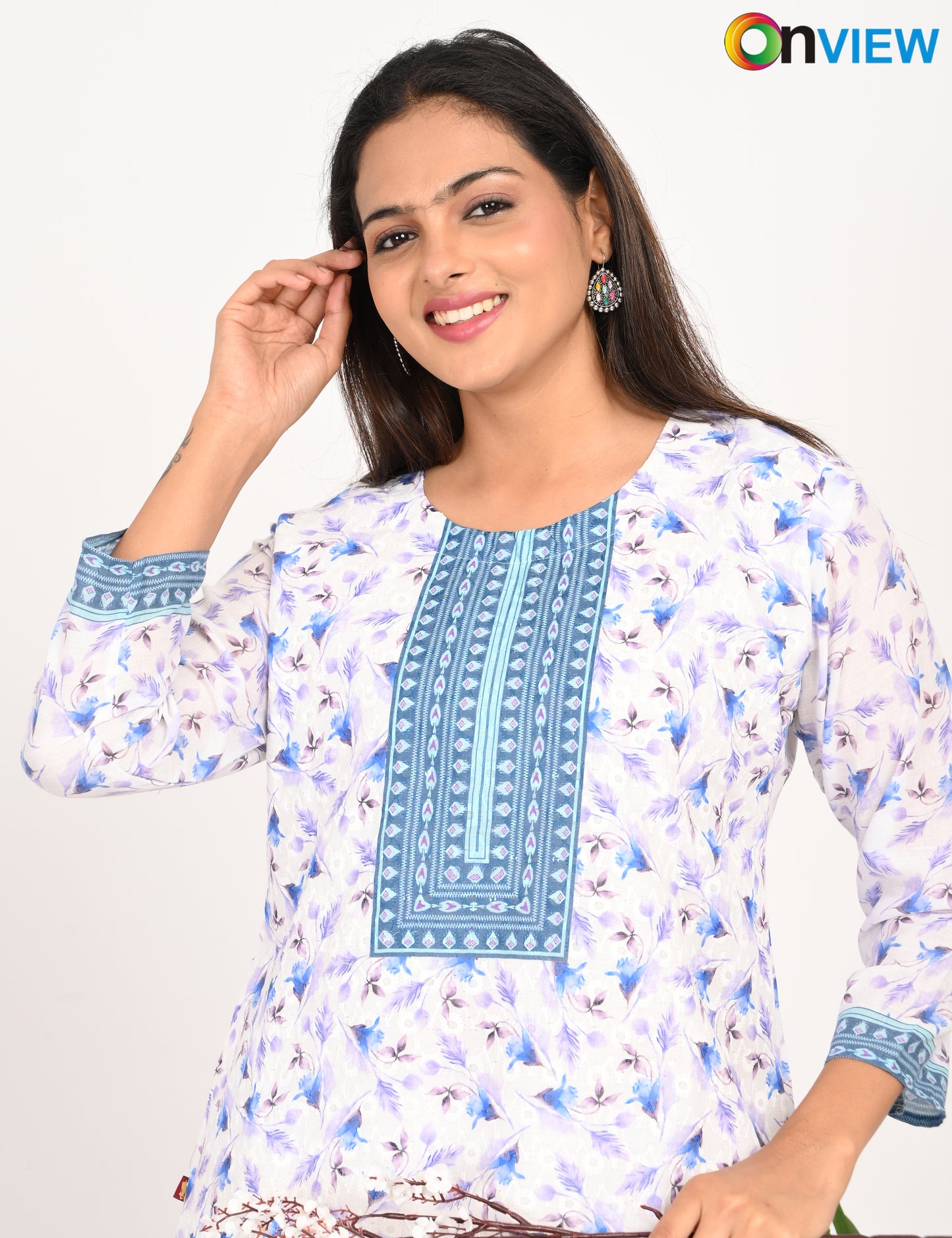 ONVIEW | 514 | COTTON SEQUENCE WITH BORDER | PACK OF 4