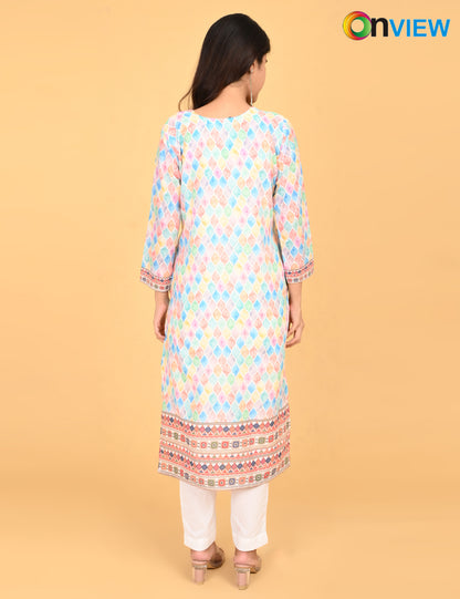ONVIEW | 526 | COTTON CHIKANKARI WORK DIGITAL PRINT | PACK OF 4