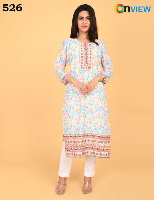 ONVIEW | 526 | COTTON CHIKANKARI WORK DIGITAL PRINT | PACK OF 4