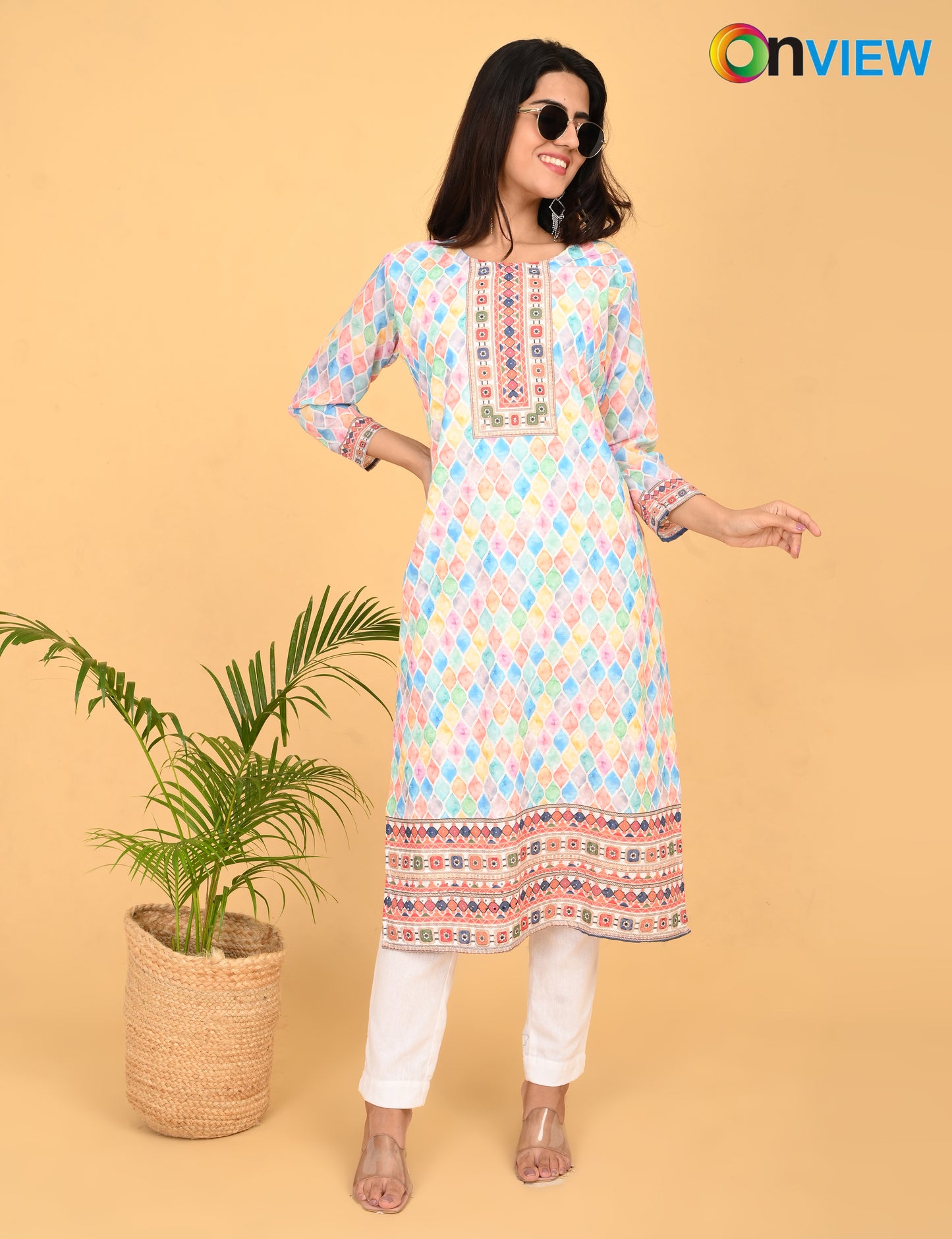ONVIEW | 526 | COTTON CHIKANKARI WORK DIGITAL PRINT | PACK OF 4