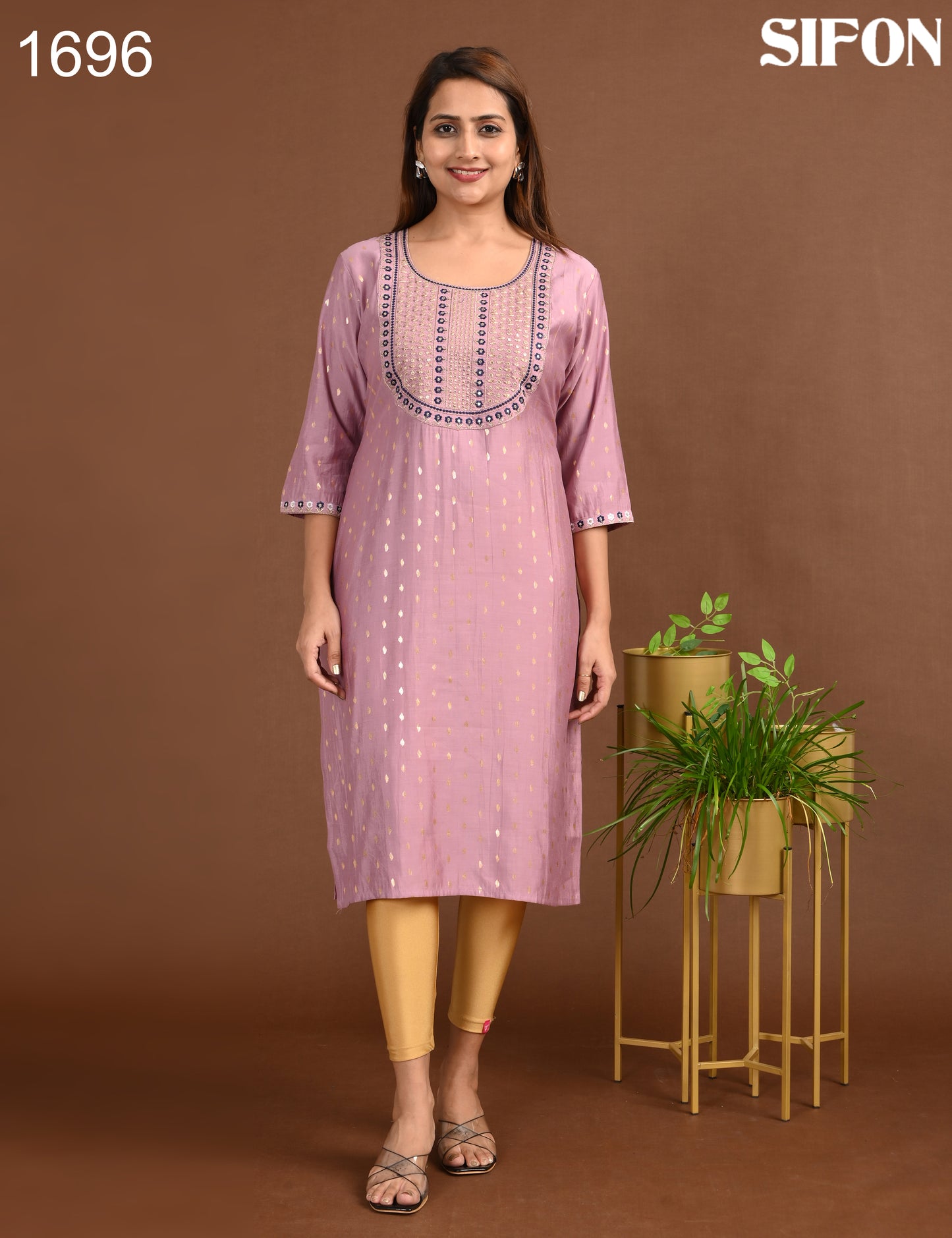 ONVIEW | 696 | ROMAN SILK BIG EMBROIDERY | PACK OF 6