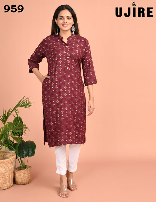 UJIRE | 959 | COLLAR NECK WITH POCKET | PACK OF 4